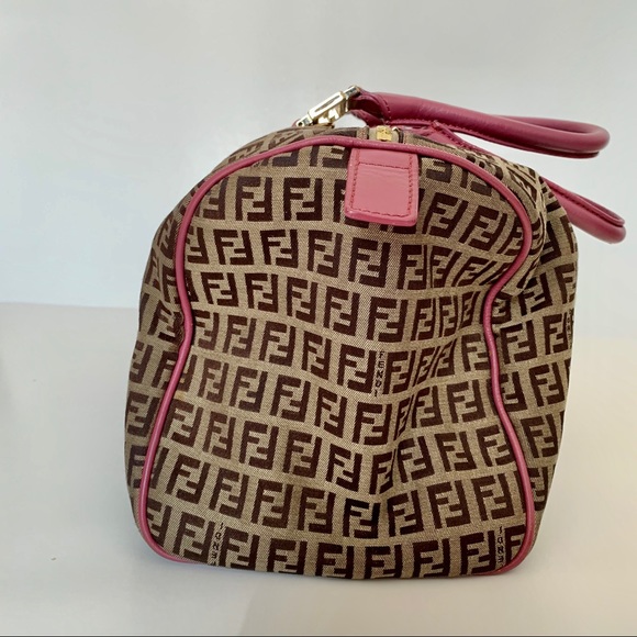 FENDI ZUCCA BOSTON /Pink /Rare - Picture 2 of 8
